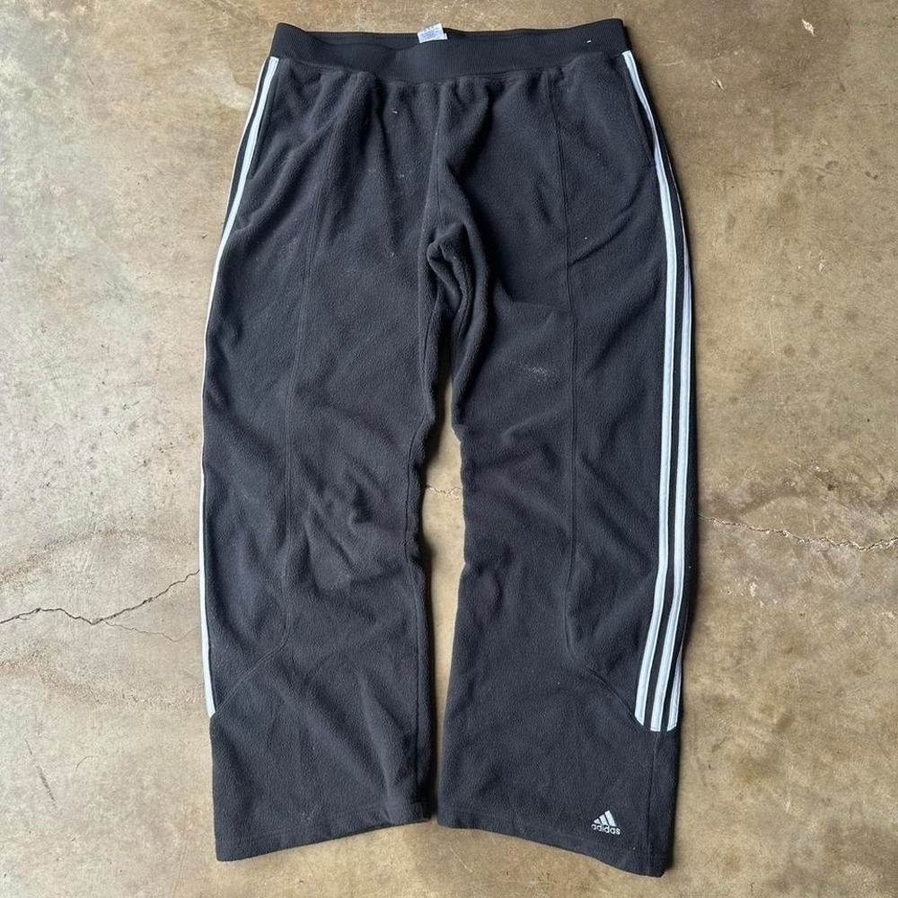 2000s Y2K super baggy adidas fleece wide leg baggy sweatpants